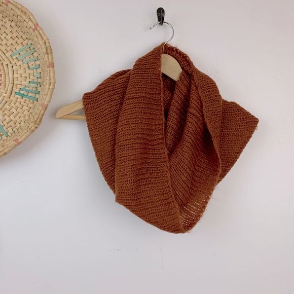 Wooden Ships Accessories - Wooden ships orange wool blend knit circle scarf